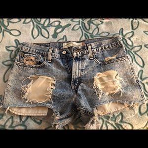 Cutoff jean shorts